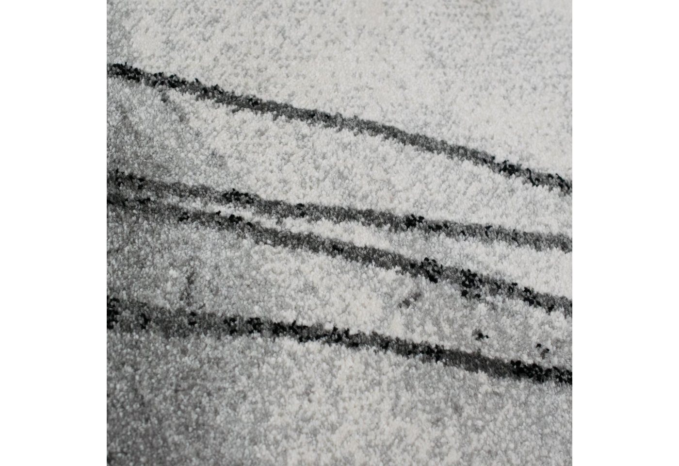 Carpetia Teppich Abstrakter Wohnzimmer Teppich mit Kreisformen in creme grau, rechteckig, Höhe: 13 mm Bild 2