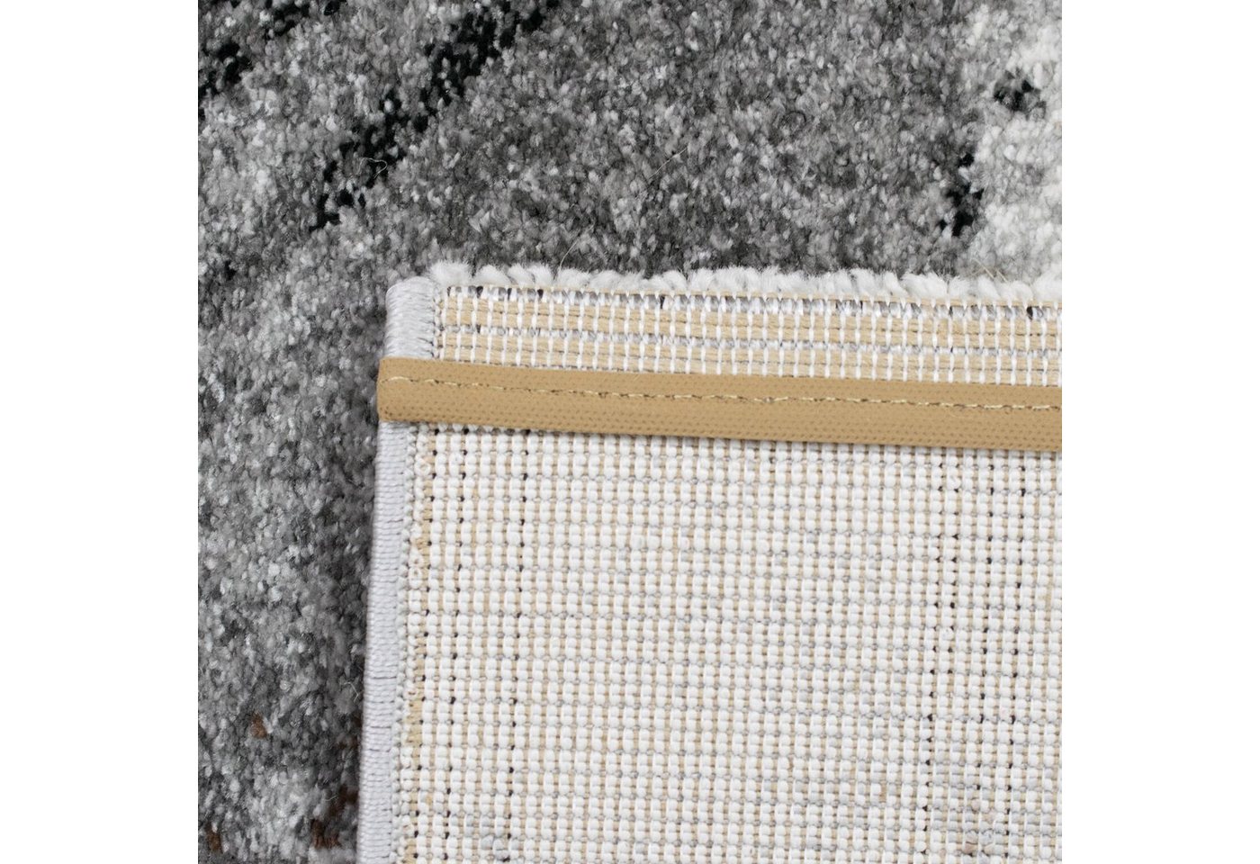 Carpetia Teppich Abstrakter Wohnzimmer Teppich mit Kreisformen in creme grau, rechteckig, Höhe: 13 mm Bild 4