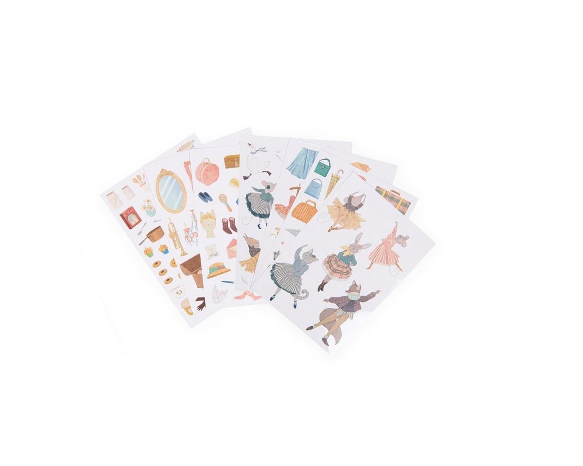 Moulin Roty Malvorlage Malbuch Tanzschule 170 Sticker Stickerbuch kreativ 22x30cm