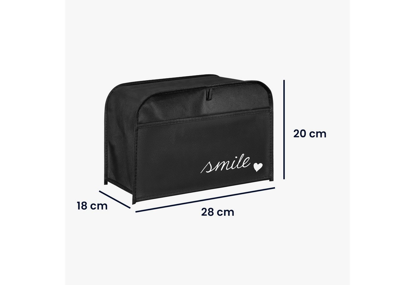 kwmobile Abdeckhaube Hülle für 2-Scheiben Toaster, Staubschutz Abdeckhaube - Toasterabdeckung - 19 x 20,3 x 28 cm Bild 2