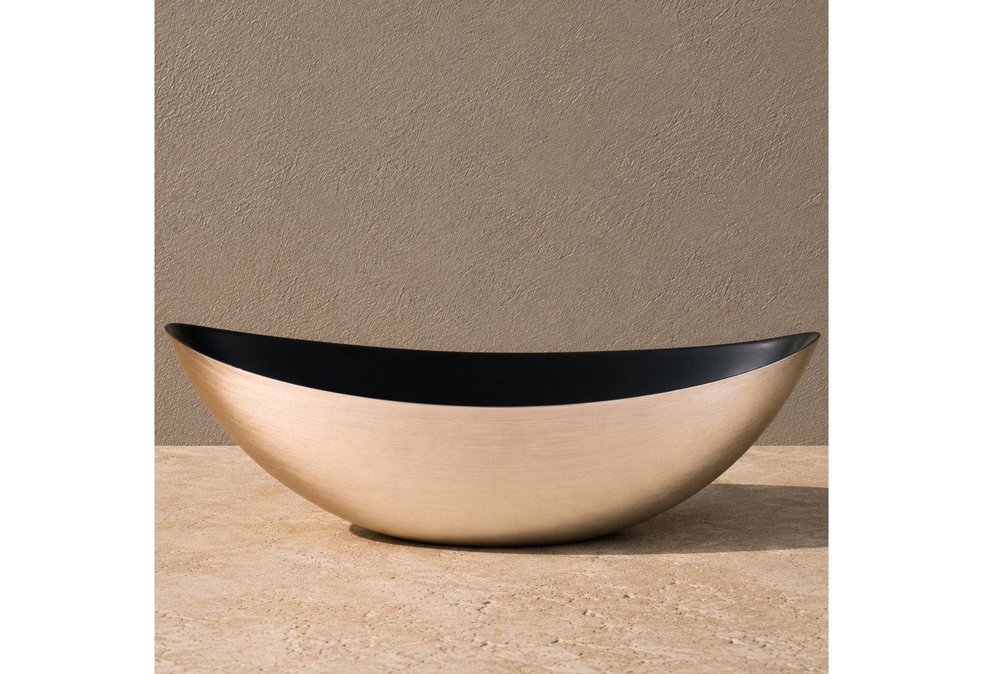 matches21 HOME & HOBBY Blumentopf Große Pflanzschale oval 55 cm für draussen Dekoschale champagner (1 St), Blumen-Schale als wetterfeste Friedhof-Schale Grab-Schmuck Grabschale Bild 2