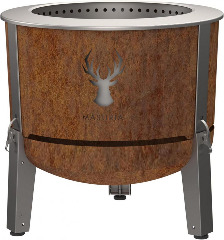 Masuria Feuerschale Wild Alpha 600 Corten Hirsch