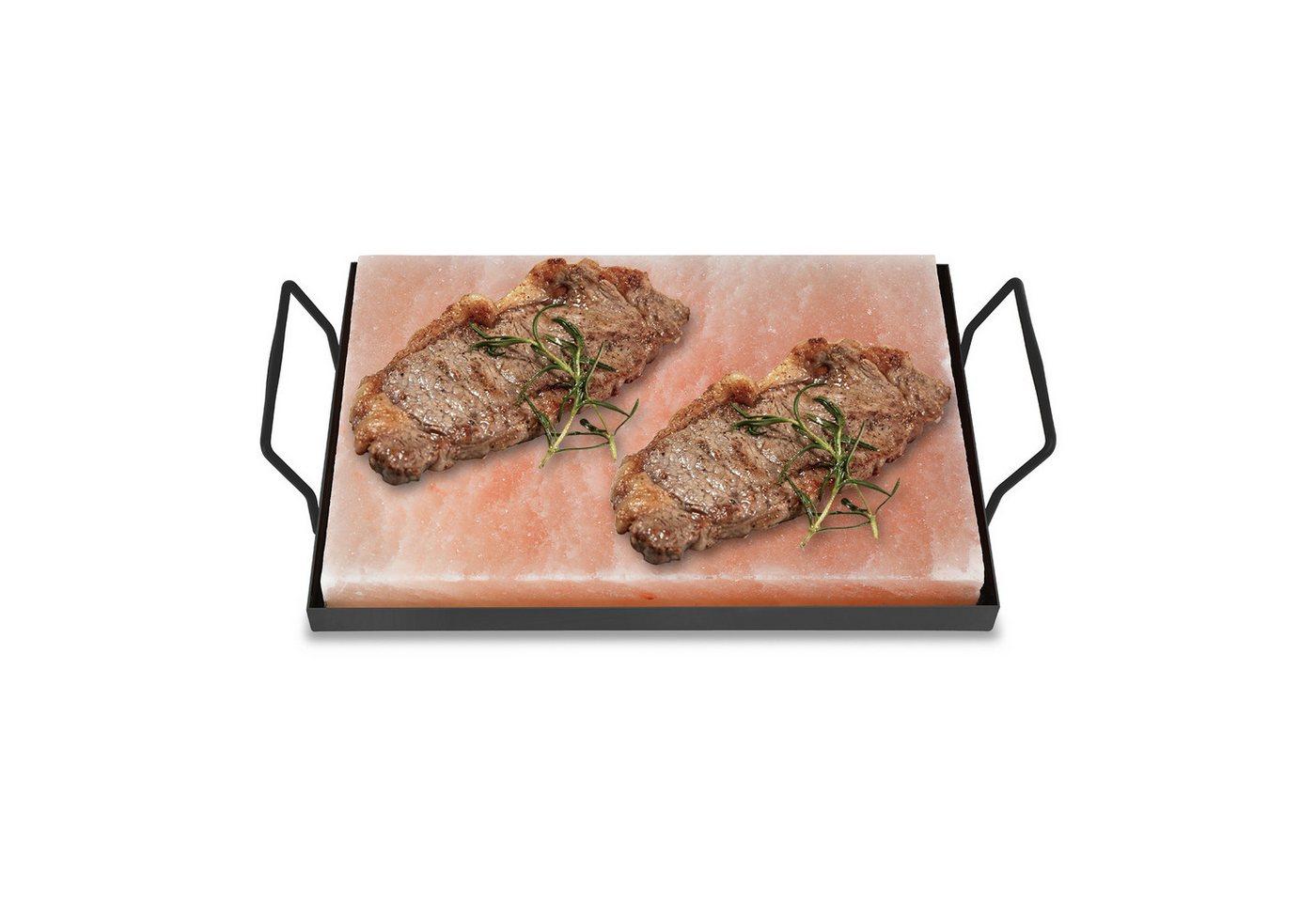 Clanmacy Grill-Salzstein Salzstein mit Halter 30x20x3cm Hochwertiger CHEF Set Fisch BBQ (1-St)