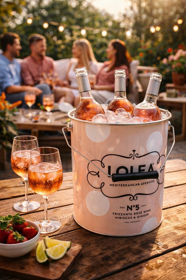 Mixcompany Outdoor-Flaschenkühler Lolea Sangria No.5 Flaschenkühler – Original Getränkekühler in Rosa Bild 3