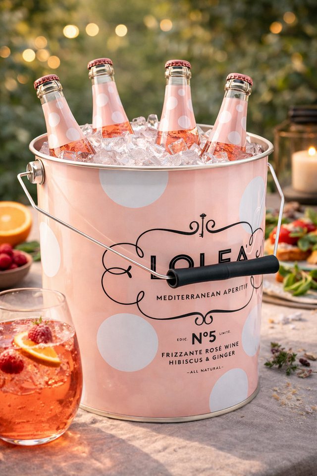 Mixcompany Outdoor-Flaschenkühler Lolea Sangria No.5 Flaschenkühler – Original Getränkekühler in Rosa Bild 4