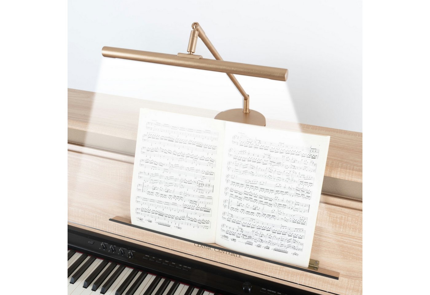 Classic Cantabile LED Tischleuchte 12520 GD Pianoleuchte Gold, LED, warm-weiß, stufenlos dimmbare Leuchte und 78 helle LEDs im breiten Schirm Bild 2