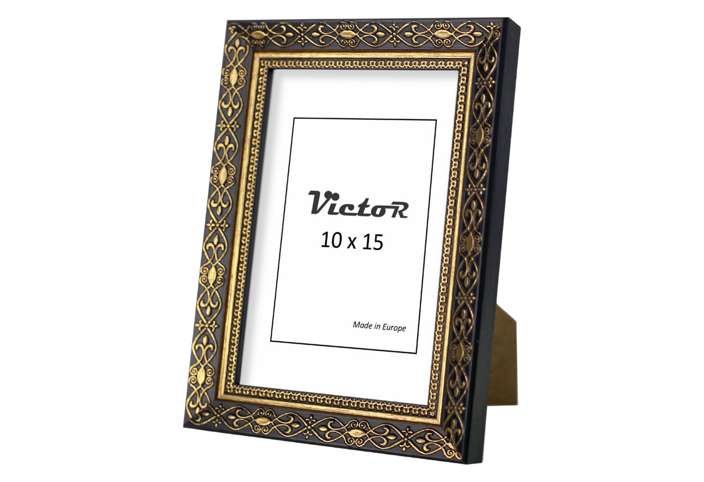 Victor (Zenith) Bilderrahmen Vermeer, Bilderrahmen Schwarz Gold 10x15 cm, Bilderrahmen A6 Barock, Antik Bild 3