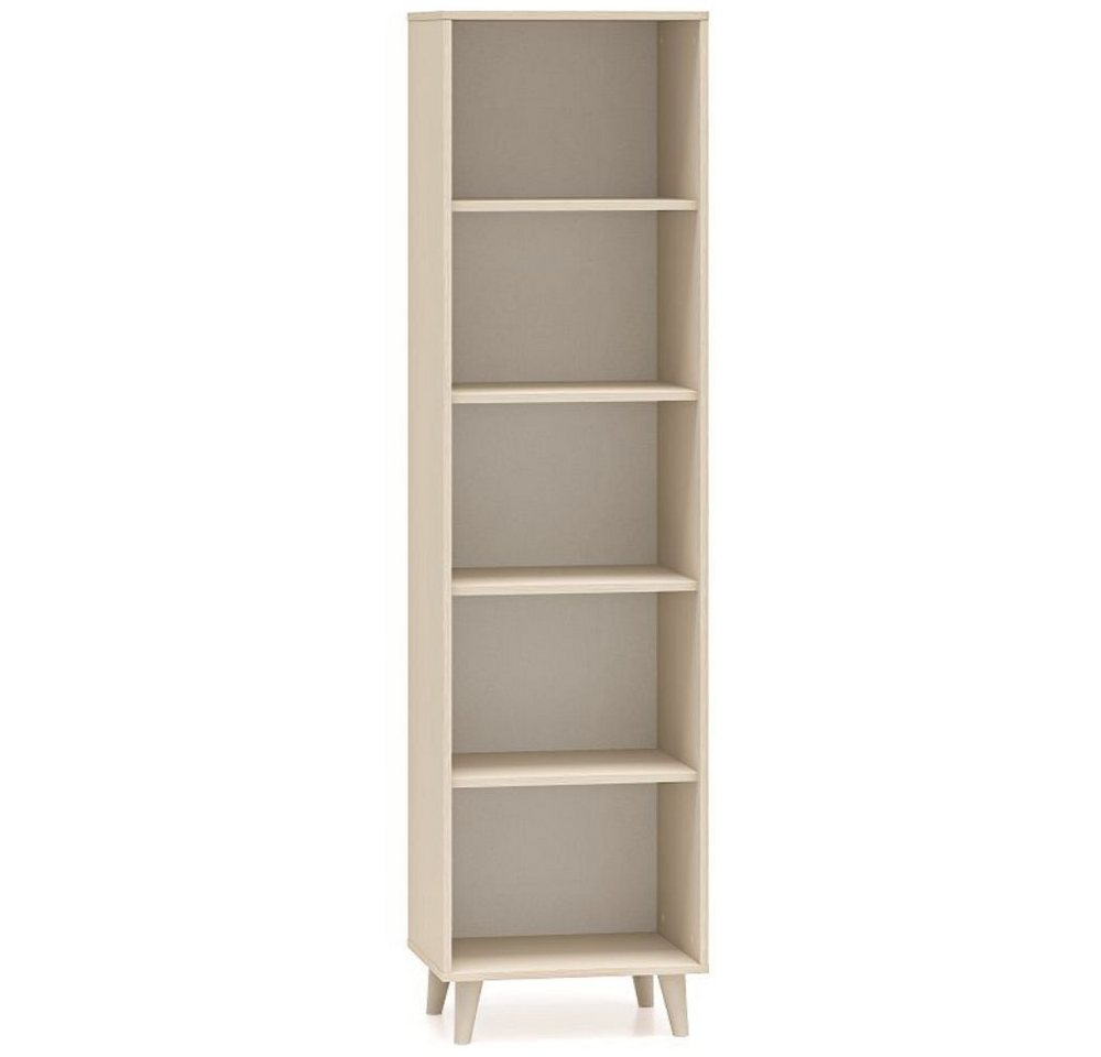 Lomadox Bücherregal MODICA-131, sandbeige mit fühlbarer Struktur, 8 offene Fächer, 50cm Breit Bild 2