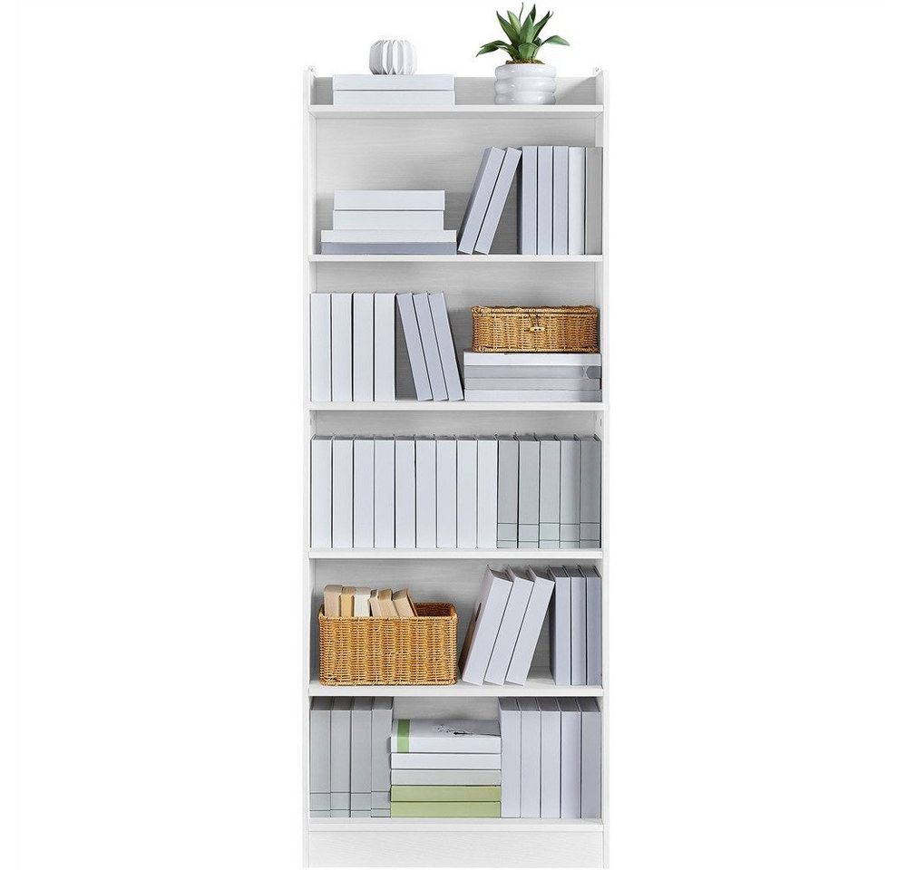 Yaheetech Bücherregal Standregal 161,5/182,5 cm (H), 1-tlg., Schmales Regal Bücherschrank mit 6 Ebenen, 1 verstellbarer Regalboden Bild 3