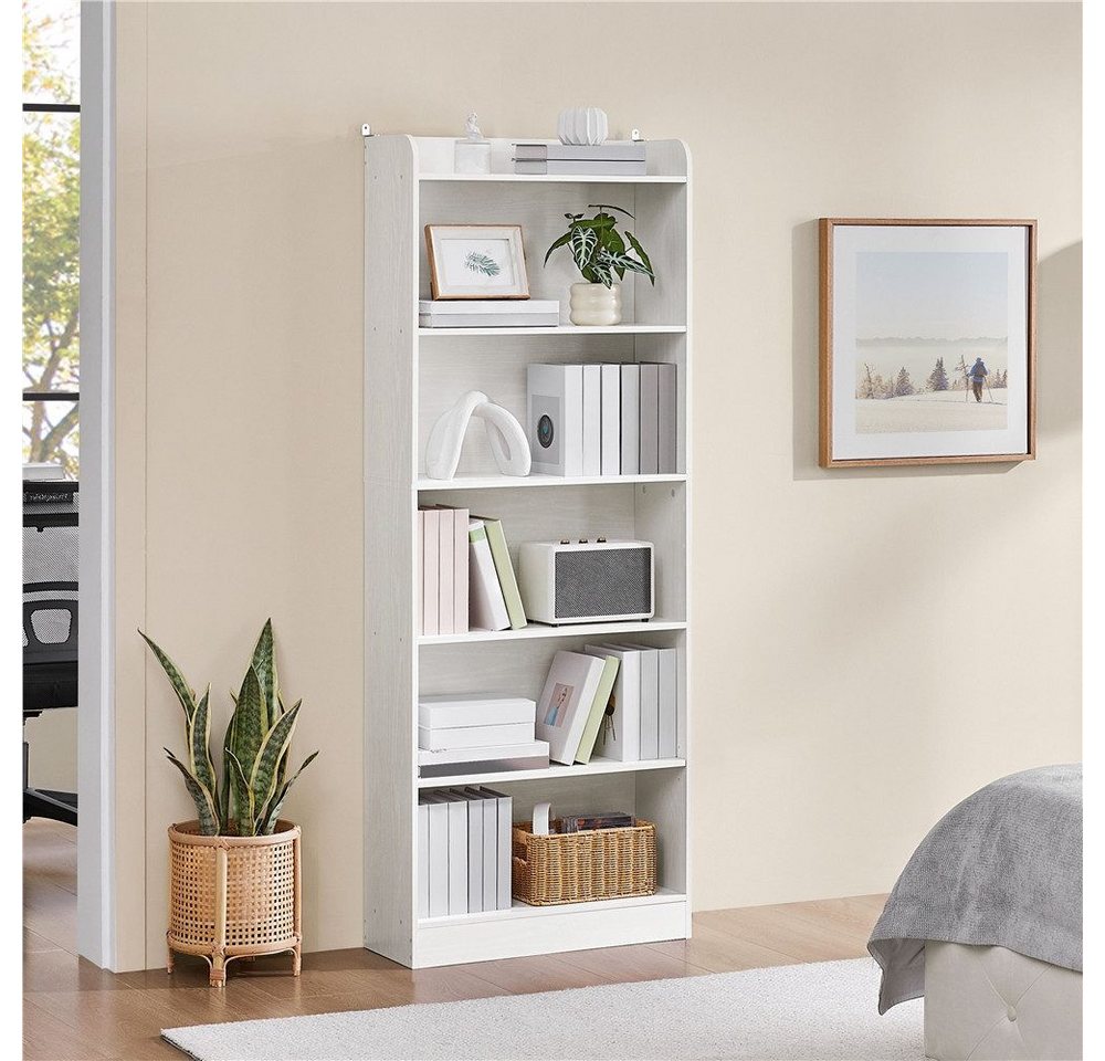 Yaheetech Bücherregal Standregal 161,5/182,5 cm (H), 1-tlg., Schmales Regal Bücherschrank mit 6 Ebenen, 1 verstellbarer Regalboden Bild 5