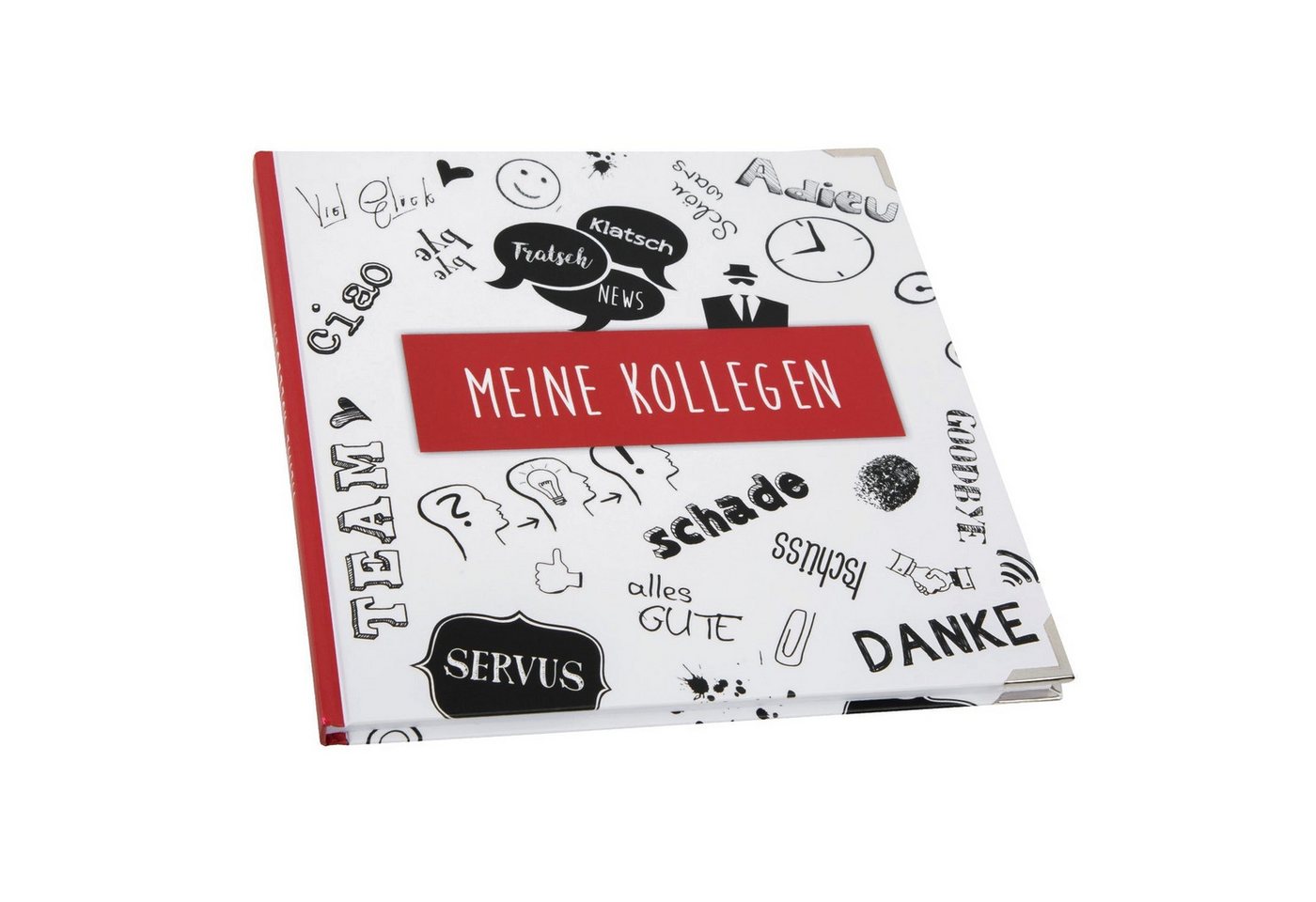 Logbuch-Verlag Notizbuch Kollegenbuch quadratisch 21 x 21 cm Hardcover rot schwarz weiß -