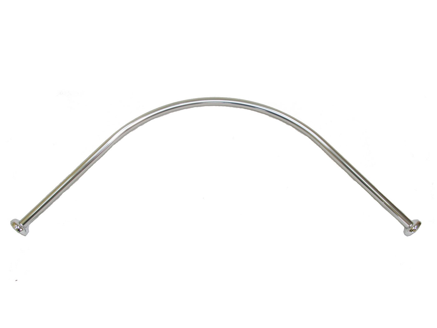 Ekershop Duschvorhangstange Bogenstange Alu Oval EINTEILIG 90 x 90 cm Eckduschstange, Ø 28 mm, kürzbar, Verschraubt, Aluminium, für Duschvorhang ohne Duschvorhangringe