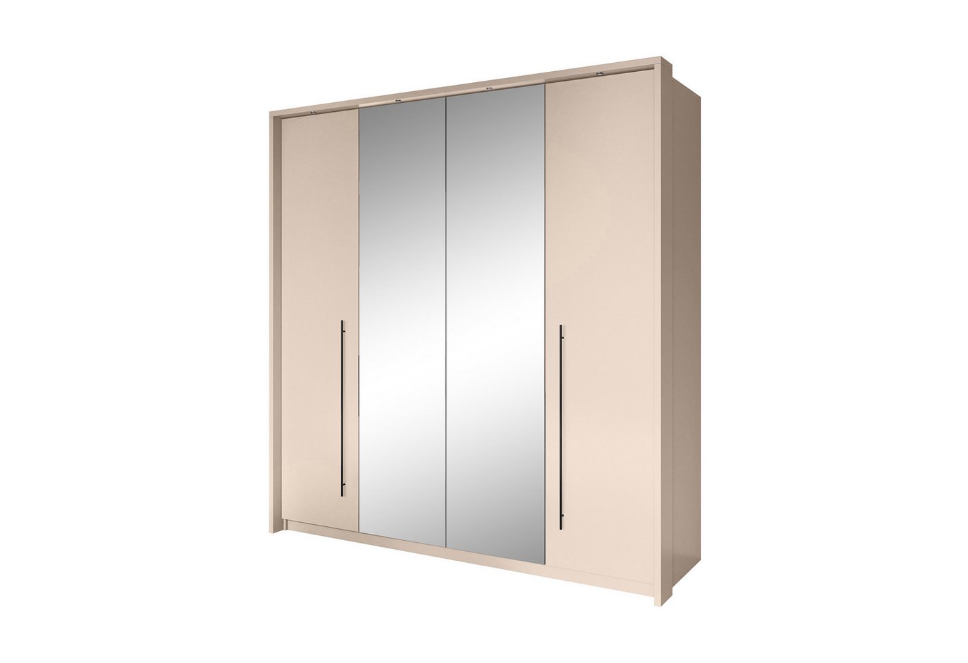 Beautysofa Drehtürenschrank mit 2 Türen und 8 Regalböden SAHARA (2 Kleiderstangen und Regalböden, Farbe: Sandbeige) Breite: 209 oder 255 cm Bild 2