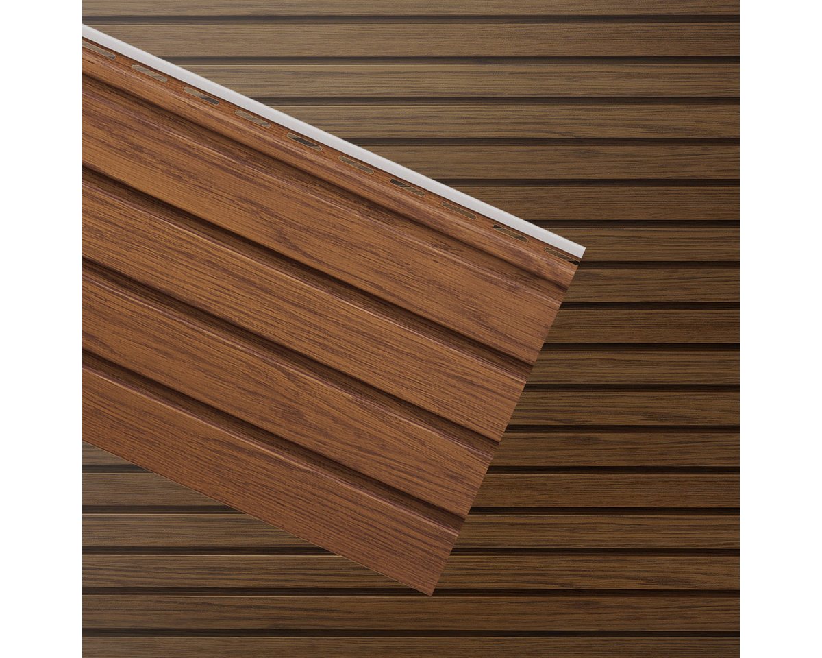 VILO Verkleidungspaneel Canadian Siding SVP-06 Fronto Standard 2,95m Stück 0,74qm walnut, BxL: 28,5x295 cm, 0,963 qm, (Stückweise 1 Paneel, 0,963 qm) 2-lagig robuste Ausführung, pflegeleicht, abwaschbar, Leichtgewicht