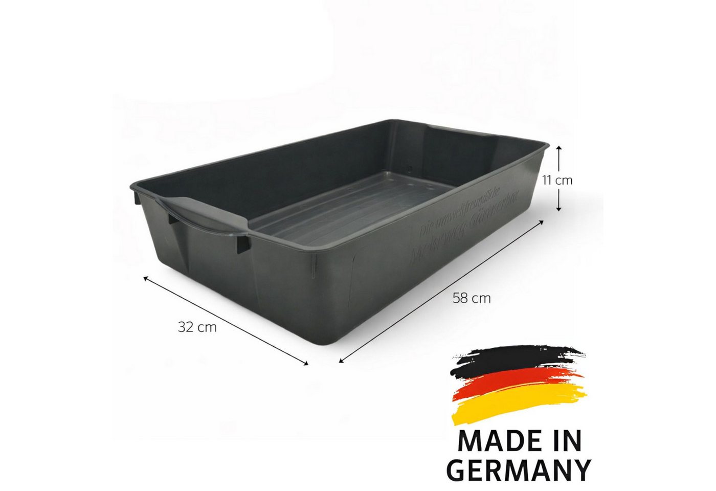 BURI Pflanzschale Wanne Kunststoff 2x grau Pflanzwanne Kotwanne Kunststoffwanne 58x32 cm Bild 4
