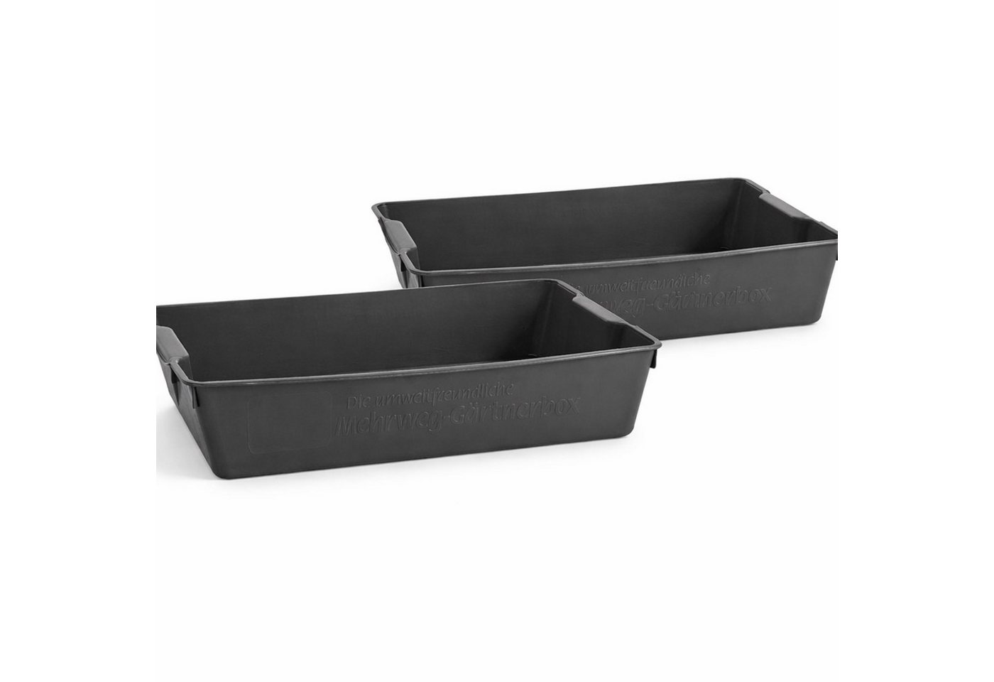 BURI Pflanzschale Wanne Kunststoff 2x grau Pflanzwanne Kotwanne Kunststoffwanne 58x32 cm Bild 5