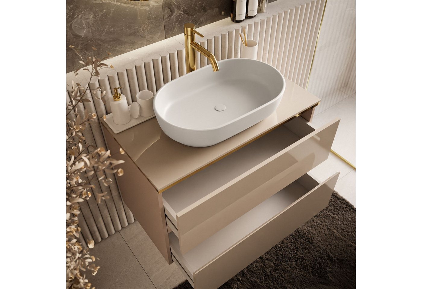 Lookway Badmöbel-Set AURORA KASCHMIR GOLD