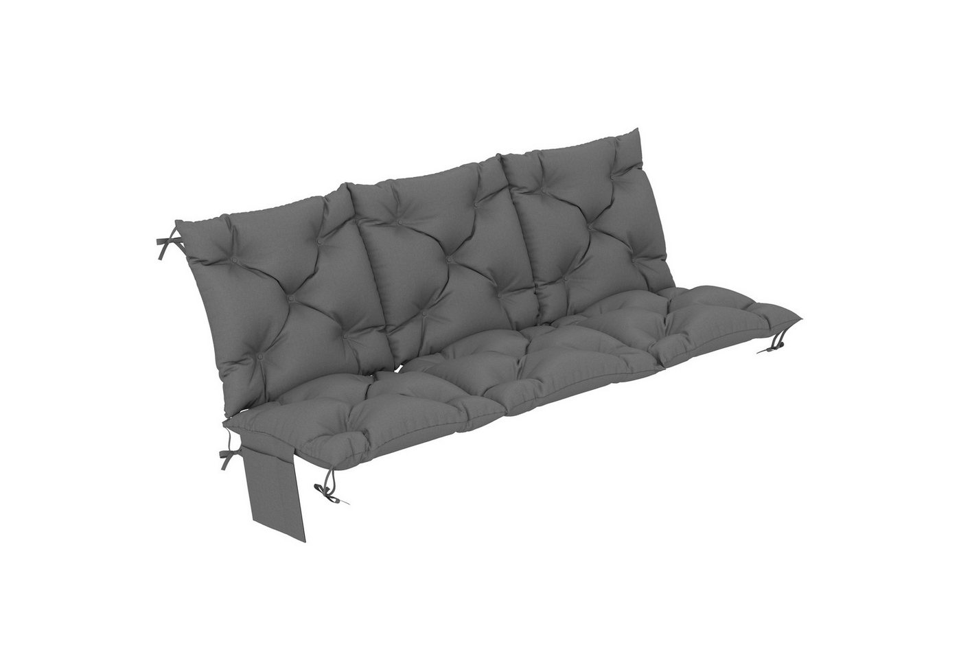 Outsunny Bankauflage Sitzkissen mit Rückenlehne, (Bankkissen, 1 St., Sitzauflage), wasserabweisend, UV30+ Schutz, Seitentasche, 8 Bänder