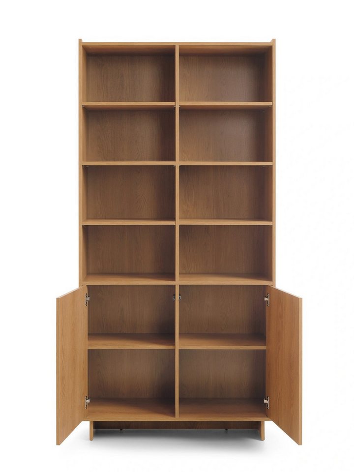 yourhouse24 Bücherregal Großes Regal YOSHI (98 cm) – Eiche Carmel (Japandi)