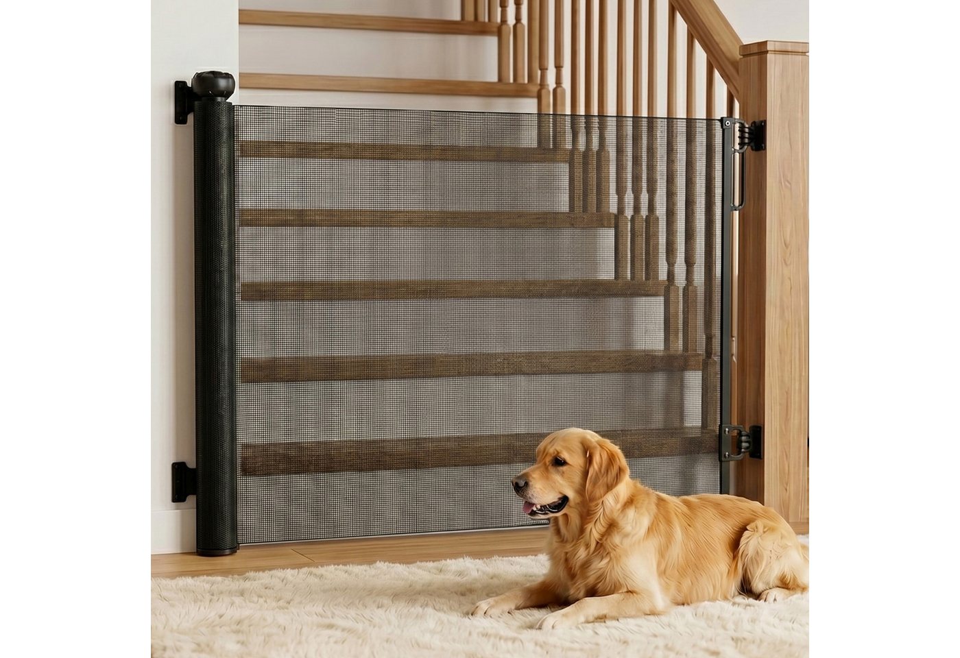 DAITORE Türschutzgitter Treppenschutzgitter ausziehbar bis 140cm~180cm für Kinder, Haustiere, Raumtrennung Absperrgitter kindersicheres Treppengitter