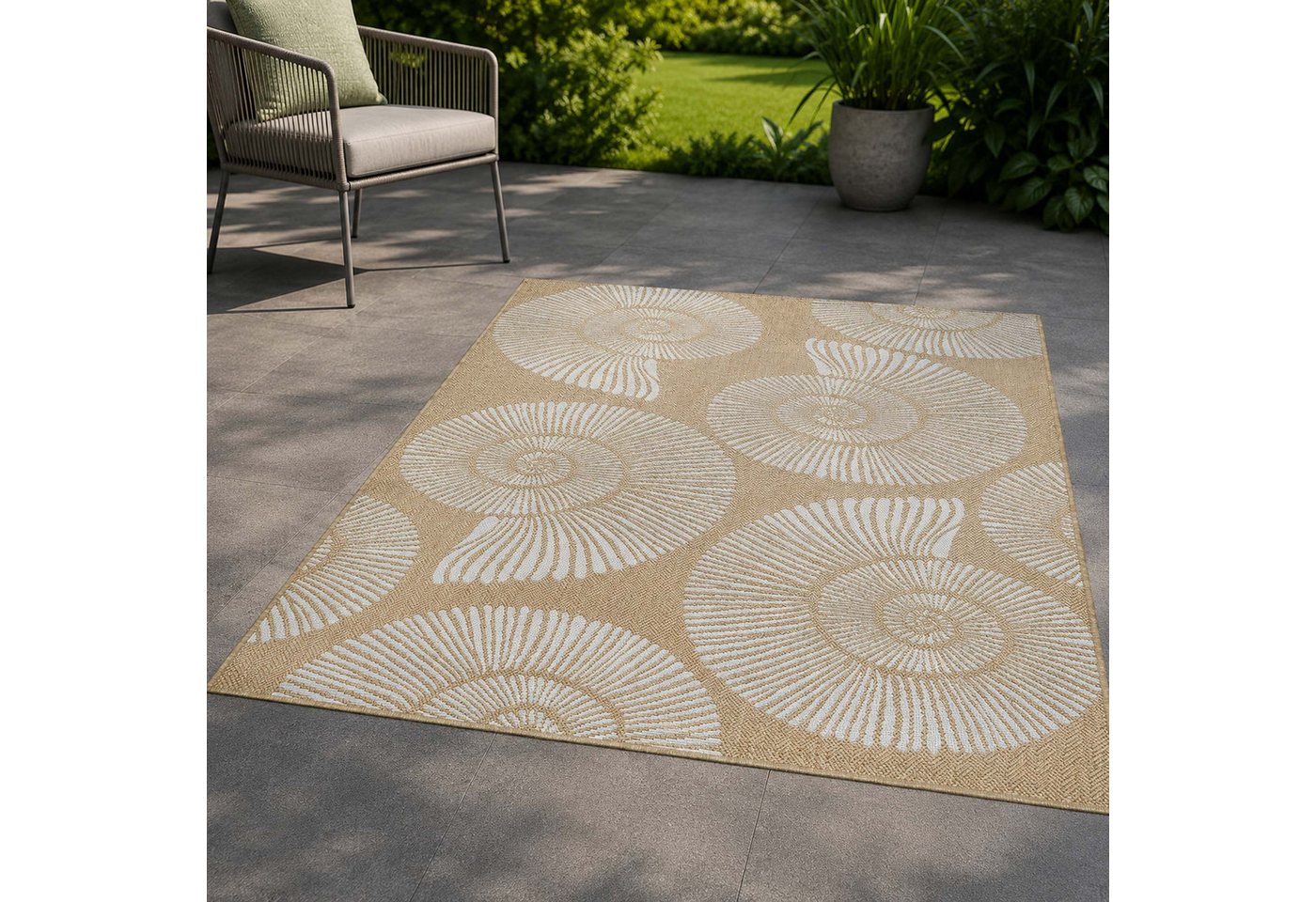 TaraCarpet Teppich TaraCarpet Regina Maritim Wohnzimmer,Schlafzimmer,Esszimmer natur, rechteckig, Höhe: 7 mm, Küche Flur Terrasse Garten Balkon 80x150 Bild 3