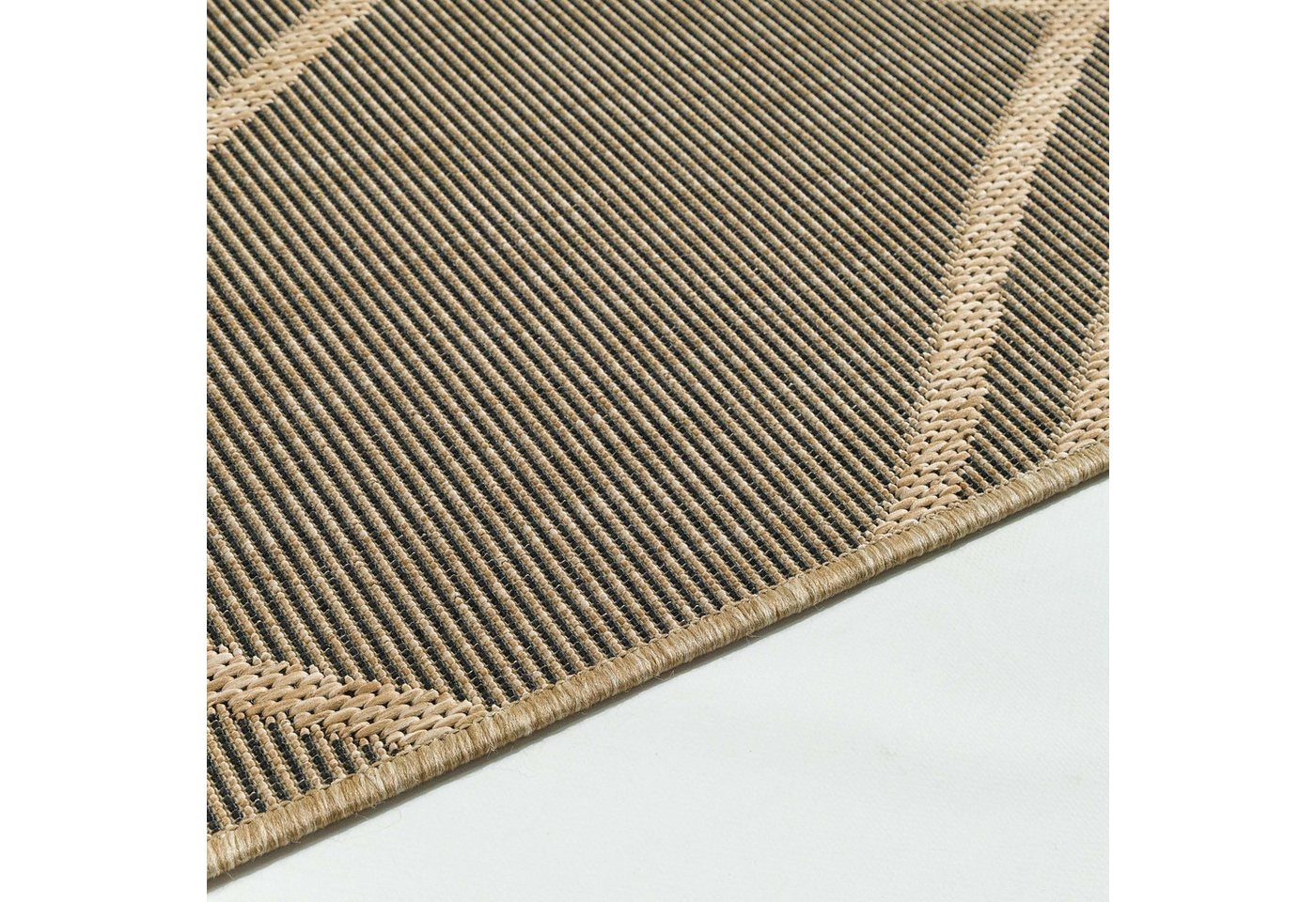 TaraCarpet Teppich TaraCarpet Regina Raute Wohnzimmer,Schlafzimmer,Esszimmer natur, rechteckig, Höhe: 7 mm, Küche Flur Terrasse Garten Balkon 80x150