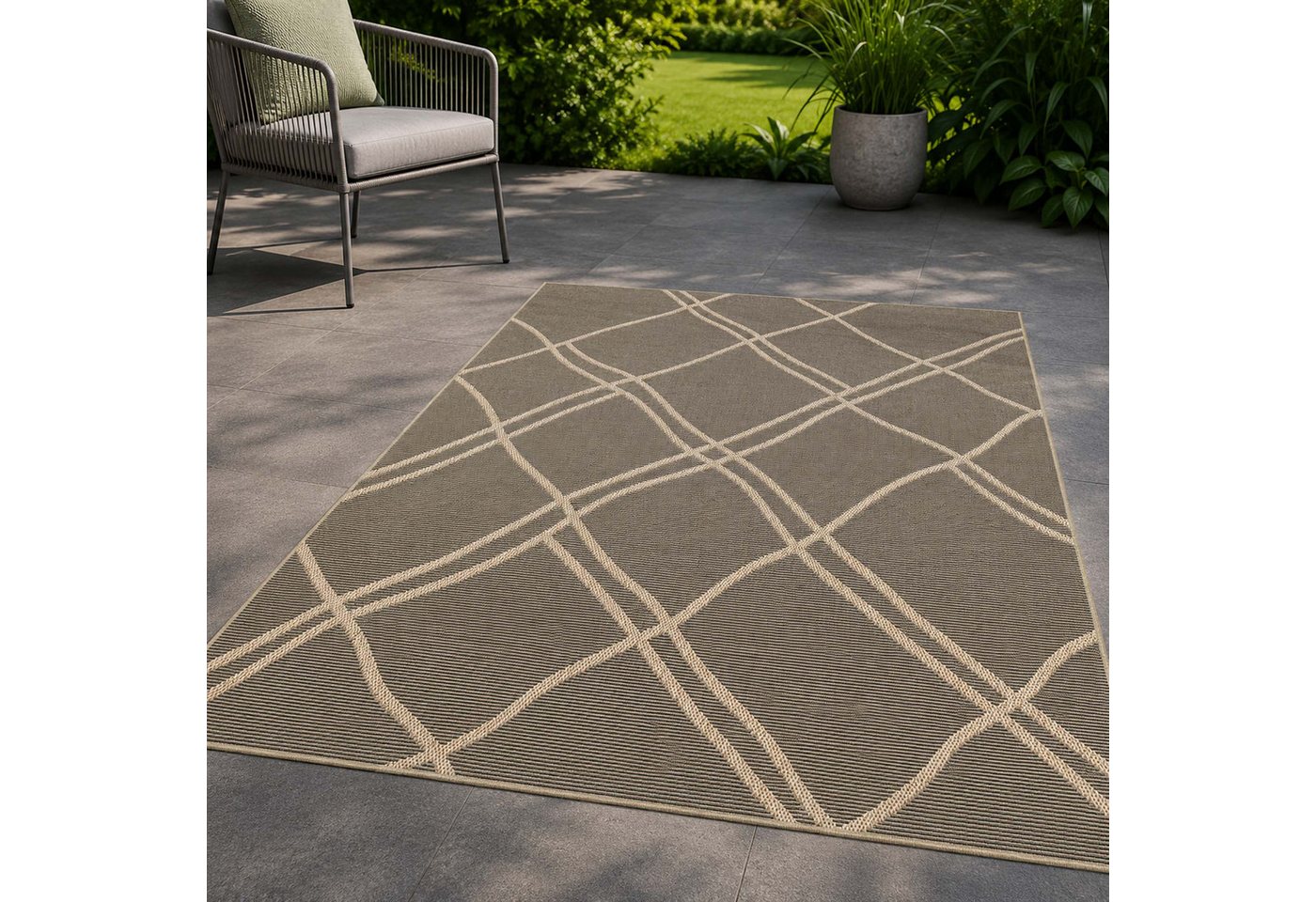 TaraCarpet Teppich TaraCarpet Regina Raute Wohnzimmer,Schlafzimmer,Esszimmer natur, rechteckig, Höhe: 7 mm, Küche Flur Terrasse Garten Balkon 80x150 Bild 5