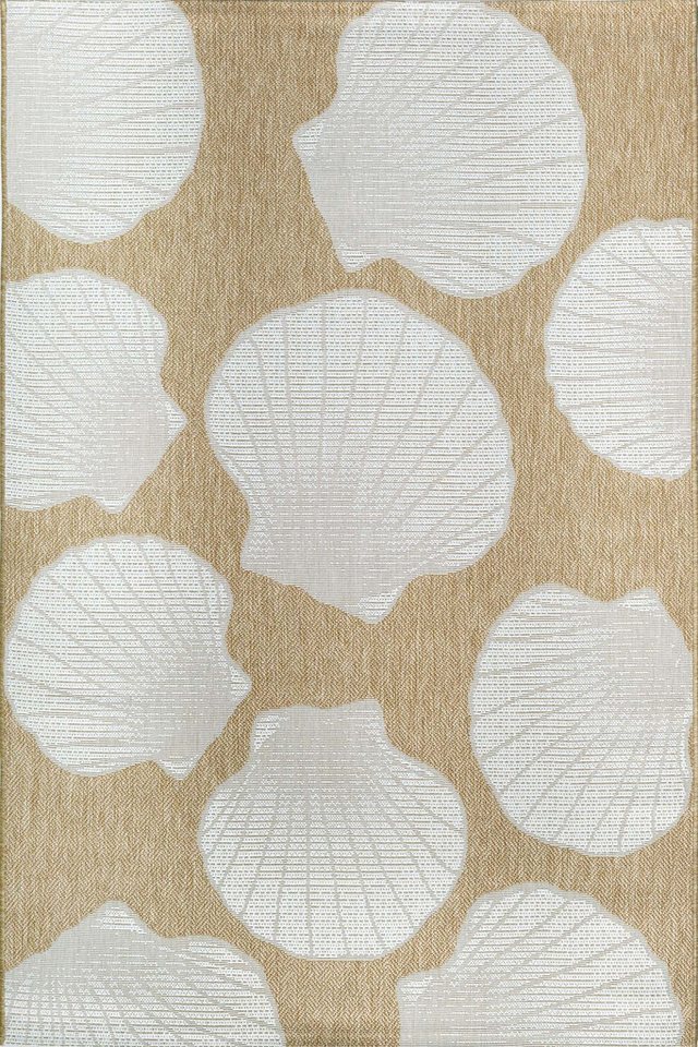 TaraCarpet Teppich TaraCarpet Regina Shell Wohnzimmer,Schlafzimmer,Esszimmer natur, rechteckig, Höhe: 7 mm, Küche Flur Terrasse Garten Balkon 80x150