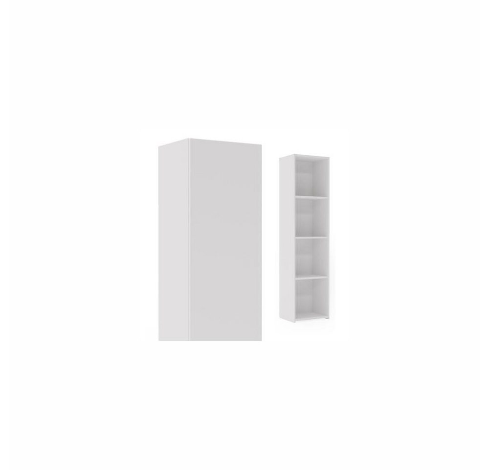 KOBI S.C. Bücherregal LONI Schrankregal 160x40 cm Weiß eintüriger Mehrzweckschrank mit Regal Bild 3