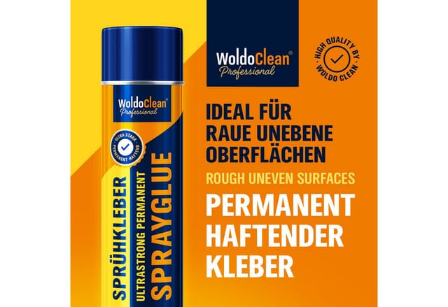 WoldoClean Sprühkleber WoldoClean Sprühkleber Auto Dachhimmel Schaumstoff 500ml, hitzebeständig Klebespray, Textilkleber, schnell trocknend
