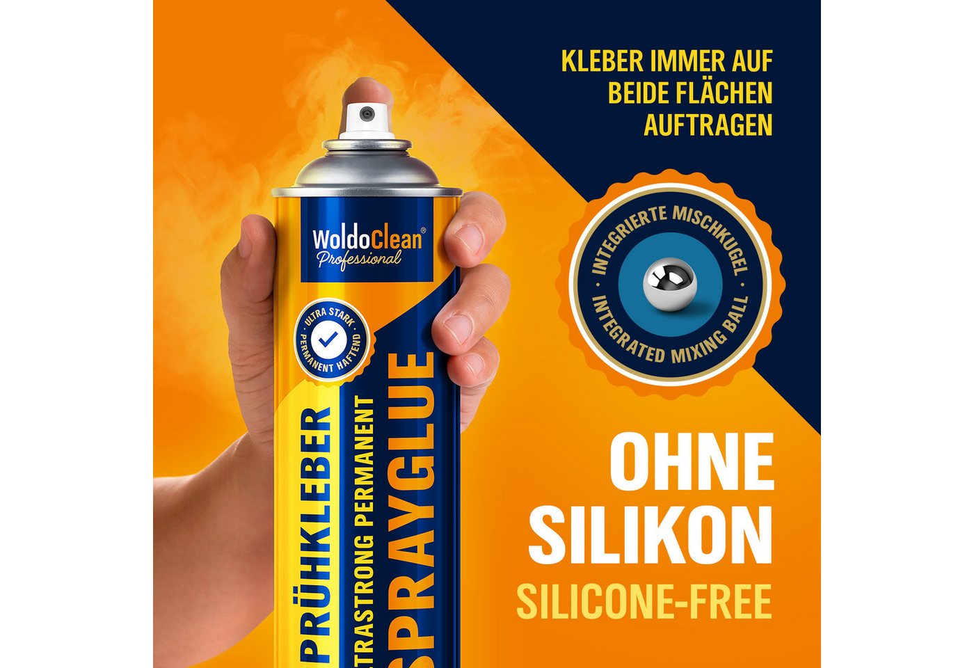 WoldoClean Sprühkleber WoldoClean Sprühkleber Auto Dachhimmel Schaumstoff 500ml, hitzebeständig Klebespray, Textilkleber, schnell trocknend Bild 2