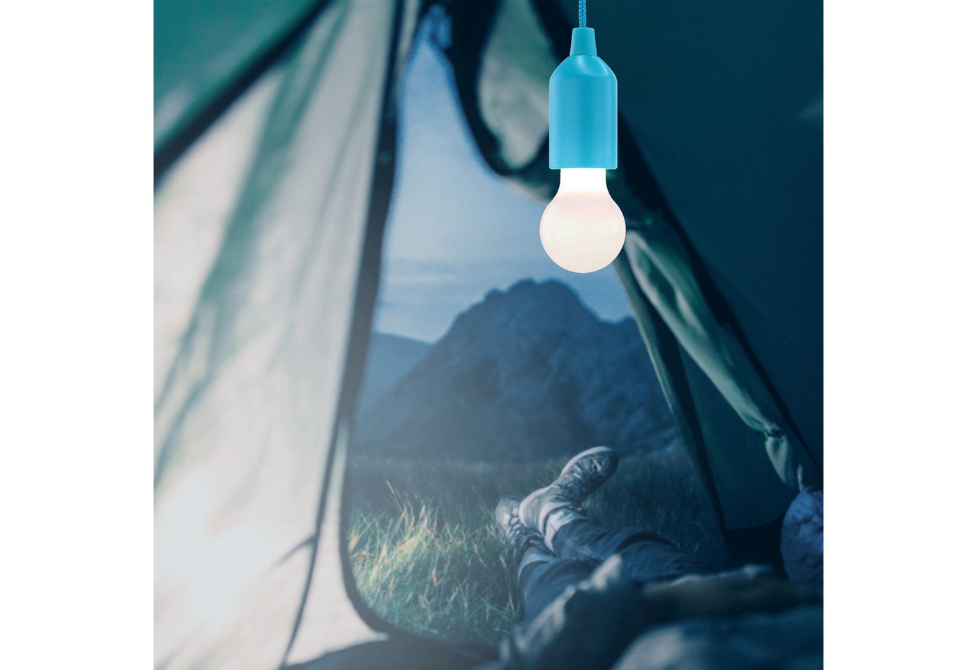 HyCell LED Gartenleuchte Pull-Light Set mit Zugschalter, Warmweiß LED 22 Stunden Leuchtdauer, LED Bild 2