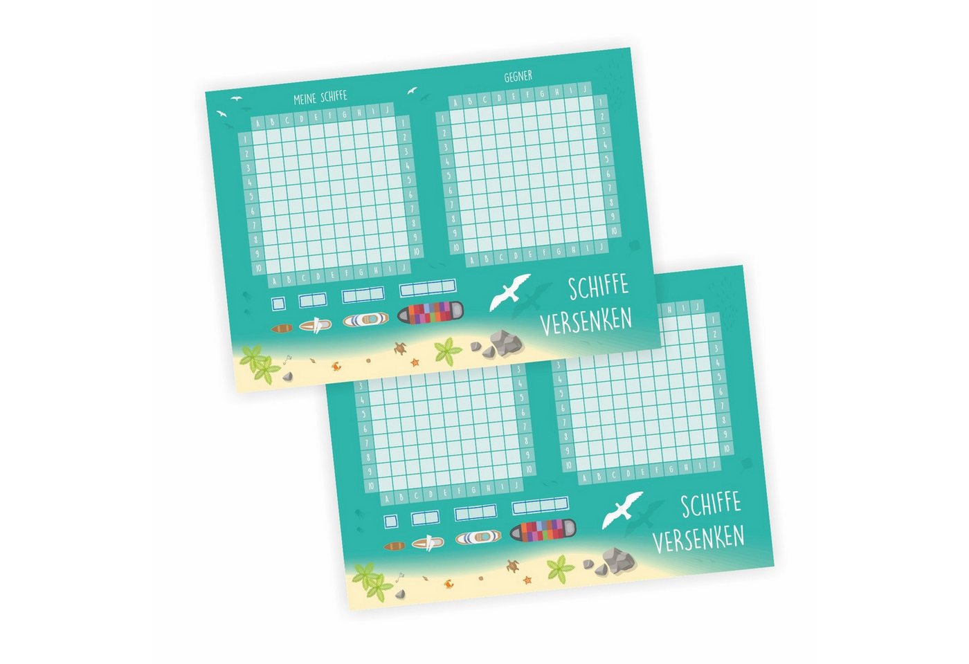 nikima Packpapier 2er Set A6 Spielblock Schiffe versenken Reisespiel Flottenmanöver, Reisespiel Flottenmanöver Bild 5