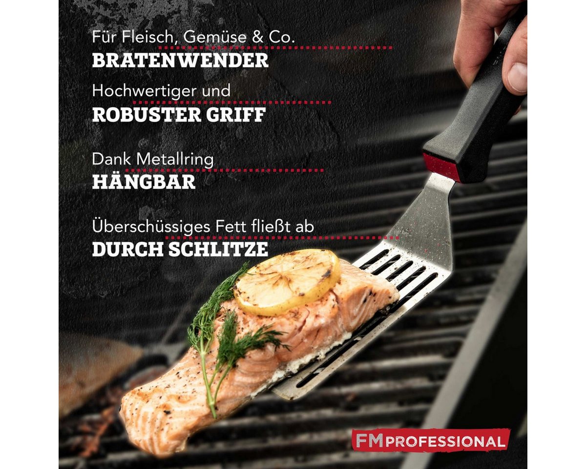 FMprofessional Grillwender Bratenwender, Schlitzwender, Pfannenwender, Küchenhelfer, Kochutensil Bild 4