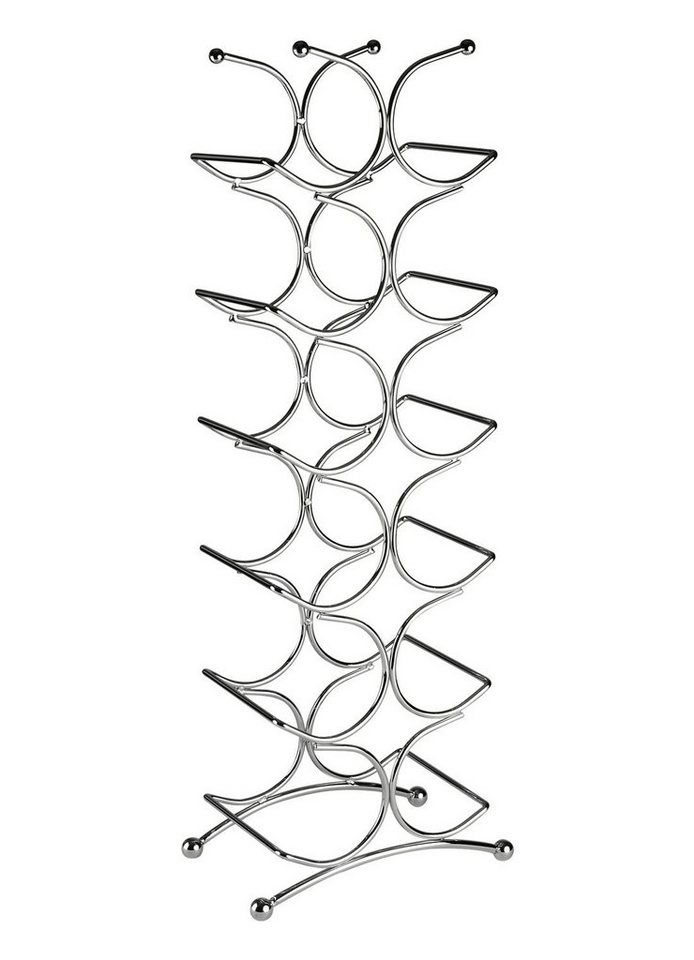 Justinus Flaschenregal LIFESTYLE, für bis zu 12 Flaschen, Silbergrau, Metall, B 15 x H 69 x T 25 cm, Freistehend
