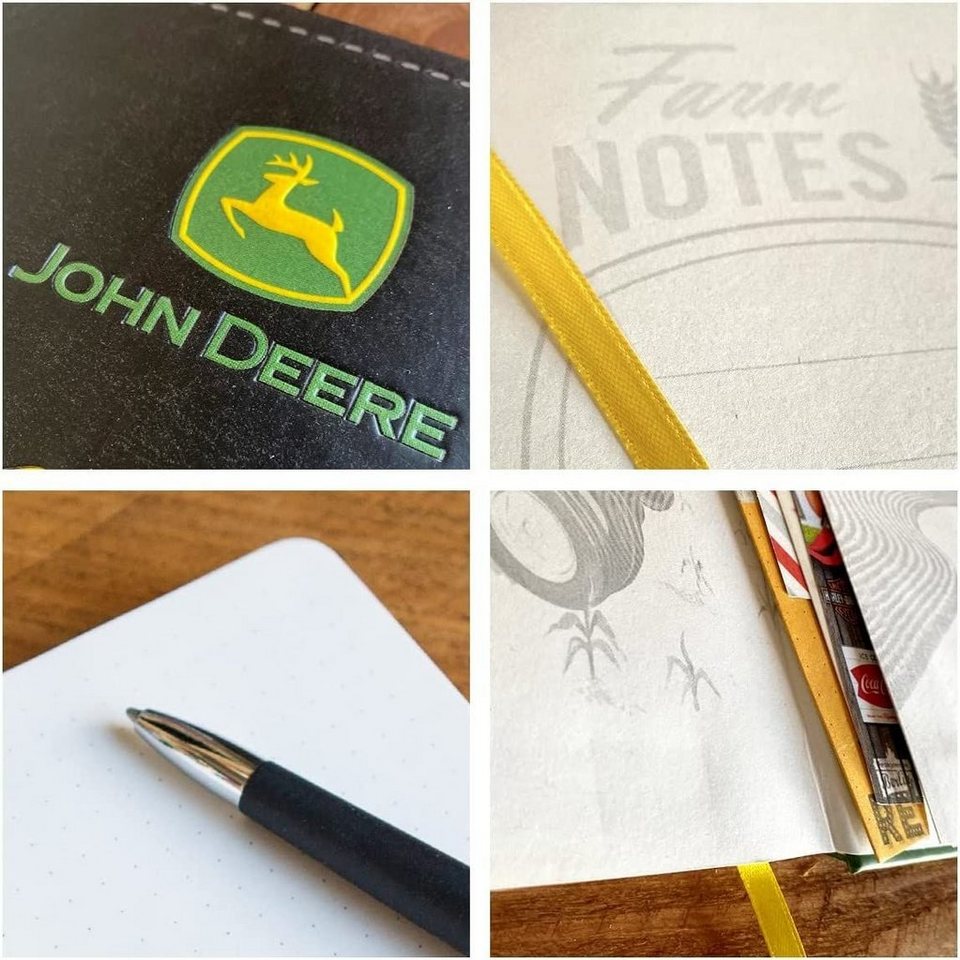 Nostalgic-Art Notizbuch Notizbuch - John Deere - Farm Equipment Logo Black Bild 3
