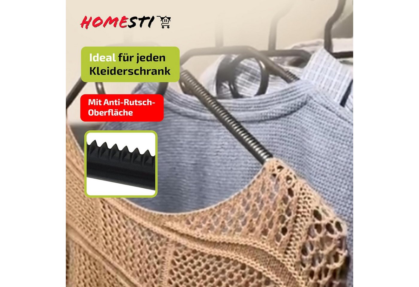homesti Wickelauflage 10 Stück multifunktionale Premium Kleiderbügel aus 100% recyceltem