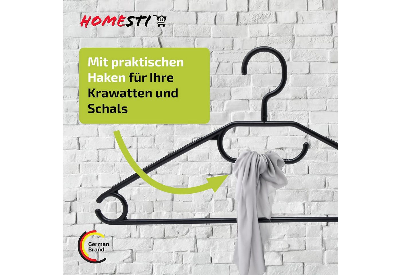 homesti Wickelauflage 10 Stück multifunktionale Premium Kleiderbügel aus 100% recyceltem Bild 2