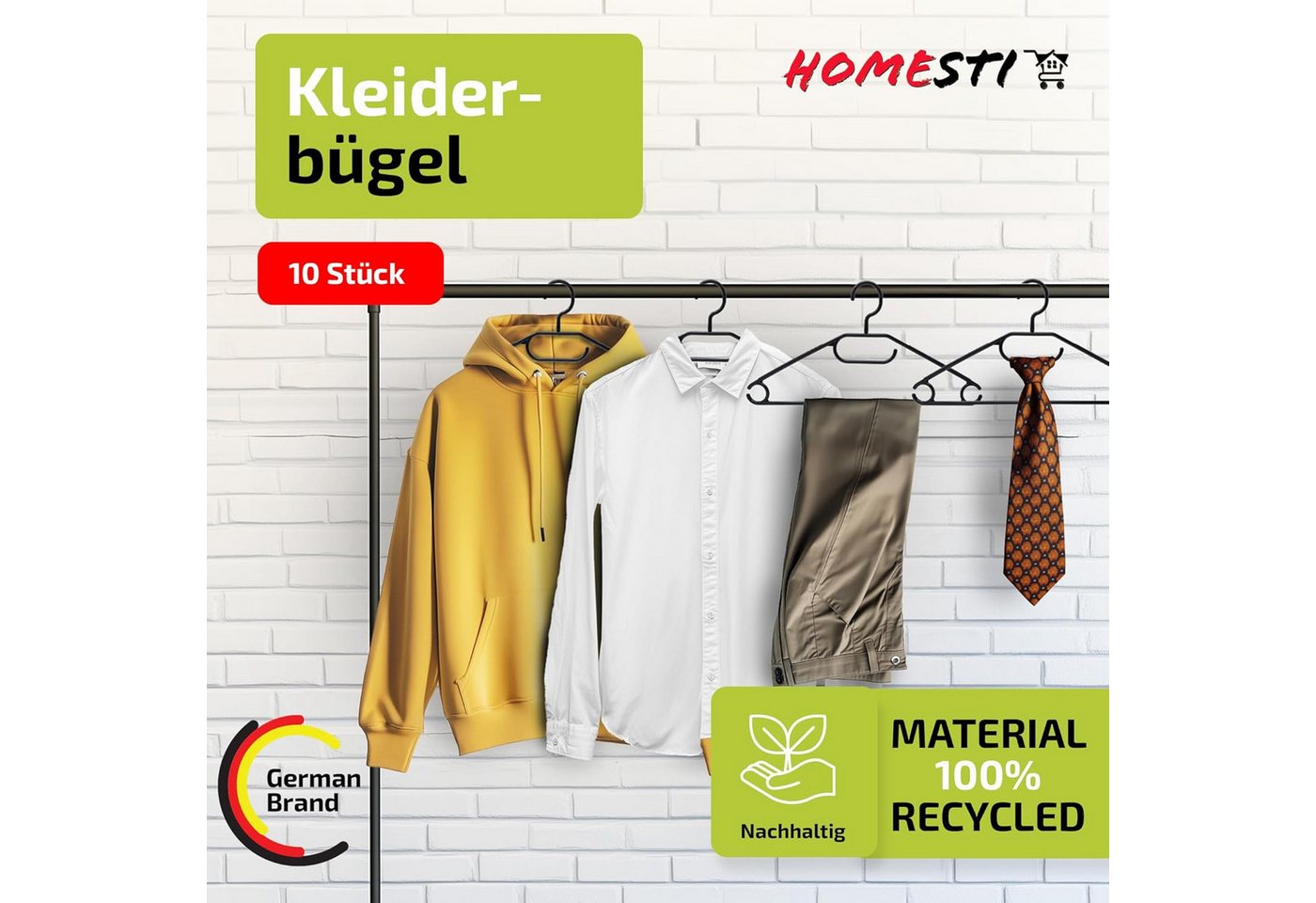 homesti Wickelauflage 10 Stück multifunktionale Premium Kleiderbügel aus 100% recyceltem Bild 5