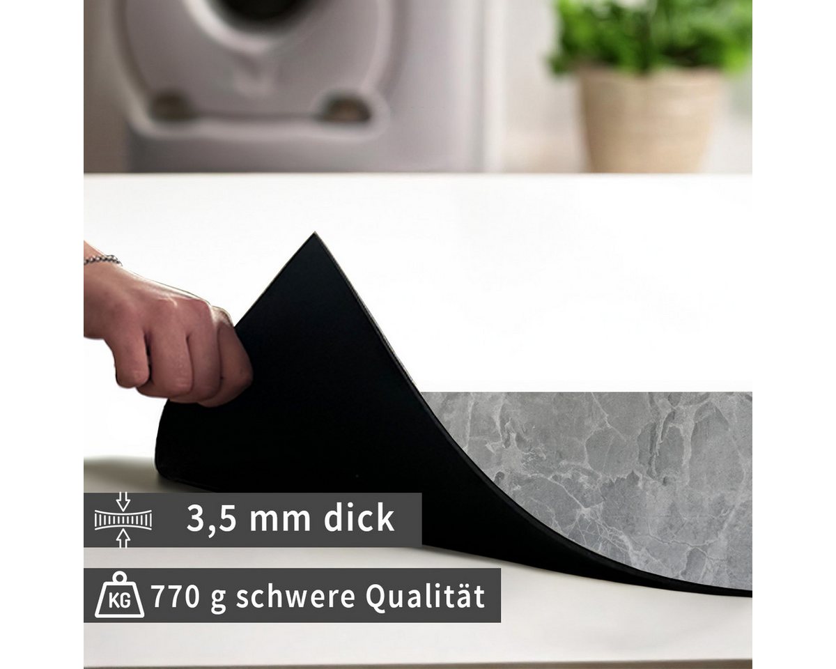 Tabletop Antirutschmatte Waschmaschinen-Auflage Stein-Optik Marmor dunkel rutschfest, waschbar, 1-St., Textil-Finish Gummi-Matte als Trockner Waschmaschinen-Unterlage Bild 3