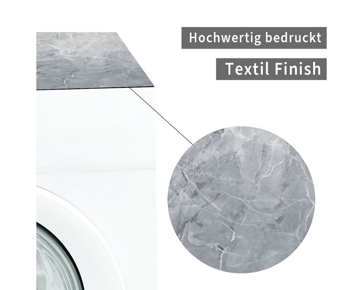 Tabletop Antirutschmatte Waschmaschinen-Auflage Stein-Optik Marmor dunkel rutschfest, waschbar, 1-St., Textil-Finish Gummi-Matte als Trockner Waschmaschinen-Unterlage Bild 4