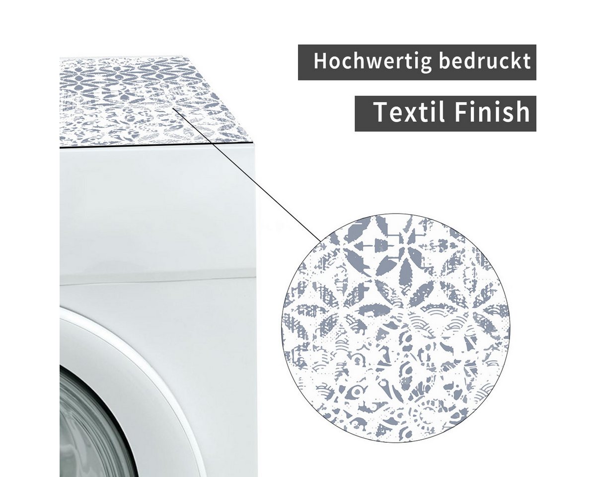Tabletop Antirutschmatte Waschmaschinenauflage blau grau Textil-Finish waschbar, 1-St., Rutschfeste Gummi Unterlage als Trockner Waschmaschinen-Abdeckung