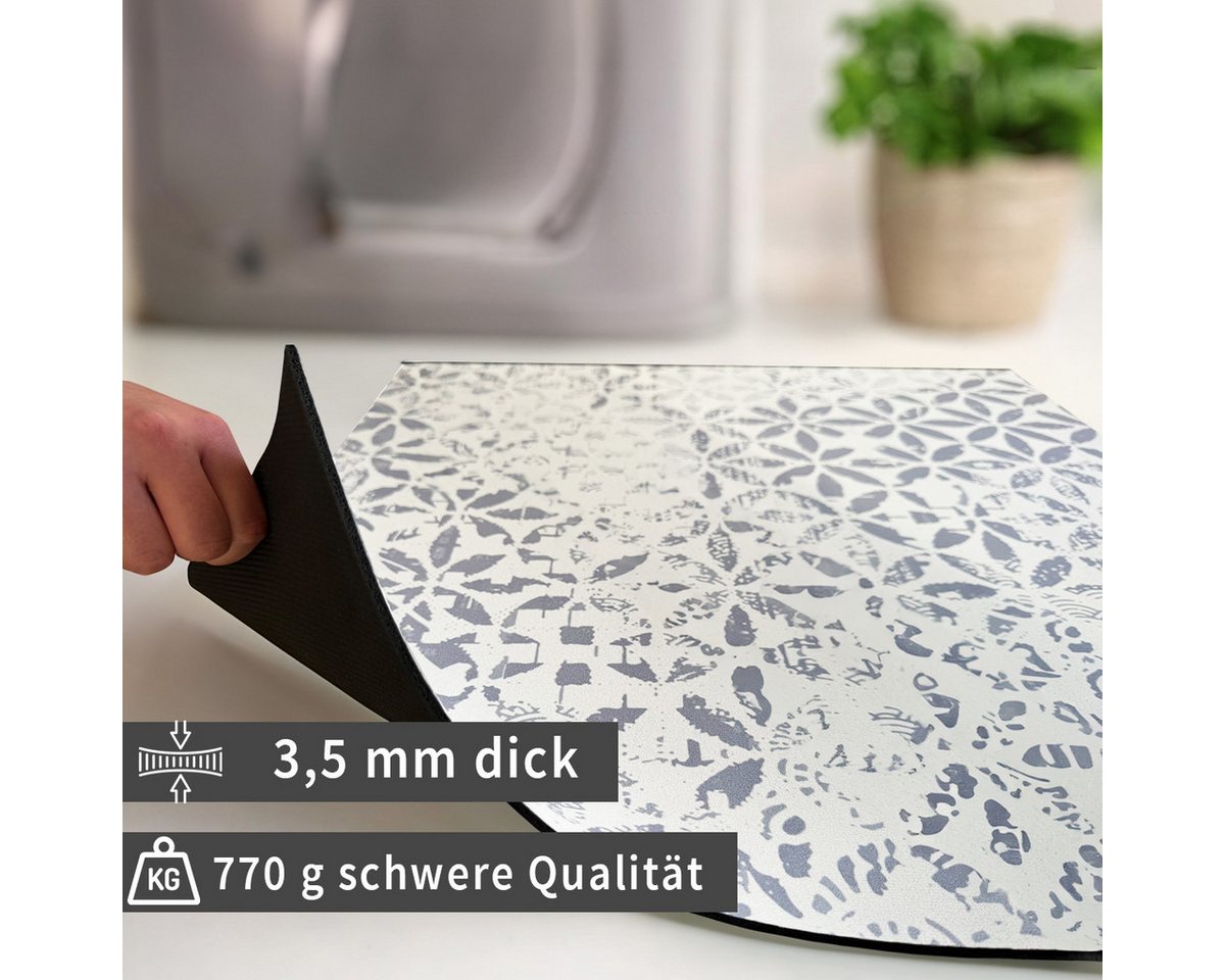 Tabletop Antirutschmatte Waschmaschinenauflage blau grau Textil-Finish waschbar, 1-St., Rutschfeste Gummi Unterlage als Trockner Waschmaschinen-Abdeckung Bild 2