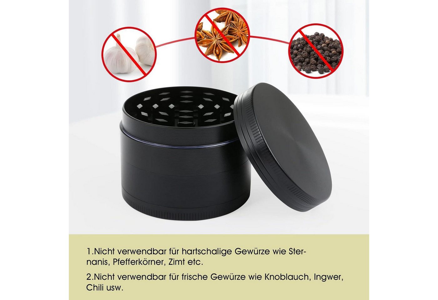 LuxusKollektion Kräutermühle Pollen Grinder 5CM Crusher Kräutermühle für getrocknete Kräuter Bild 2