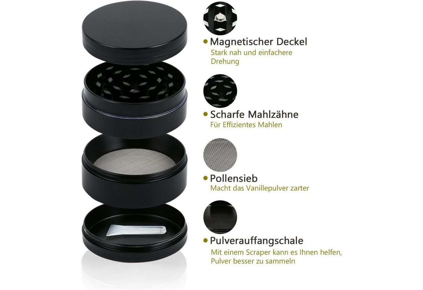 LuxusKollektion Kräutermühle Pollen Grinder 5CM Crusher Kräutermühle für getrocknete Kräuter Bild 3