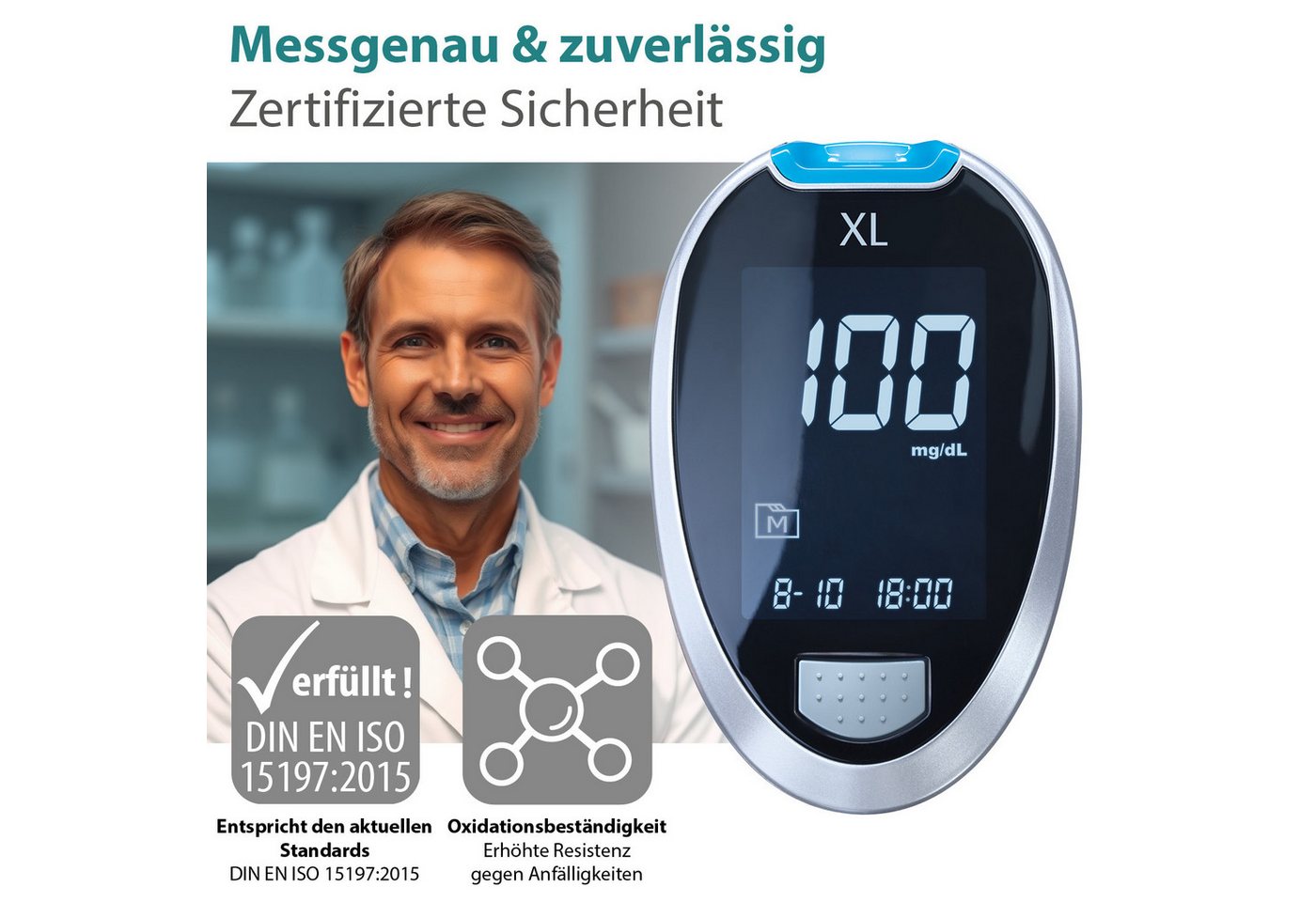 GlucoCheck Blutzucker-Teststreifen GlucoCheck XL Blutzuckerteststreifen, 50 Stück, 50-tlg. Bild 2