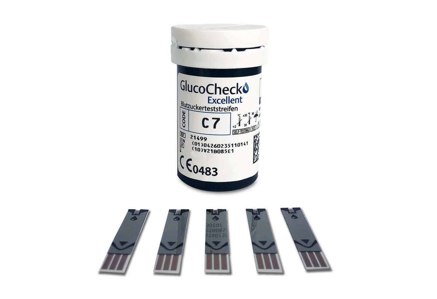 GlucoCheck Blutzucker-Teststreifen GlucoCheck Excellent Blutzuckerteststreifen, 50 Stück, 50-tlg. Bild 2