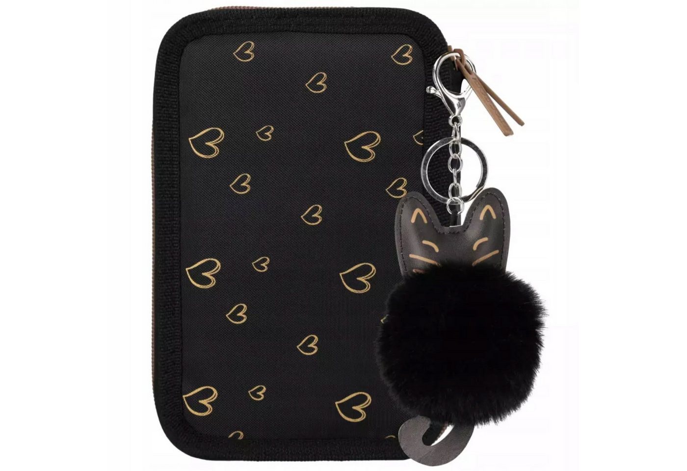 Starpak Federtasche Schulmäppchen mit Ausrüstung Goldene Kätzchen Herz für Mädchen Bild 5