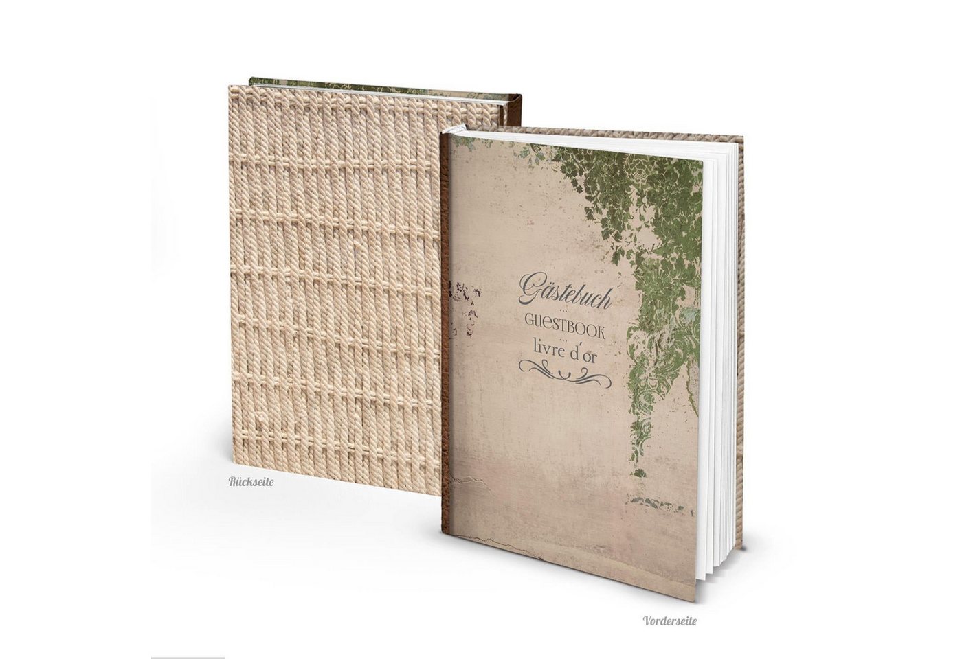 Logbuch-Verlag Notizbuch Leeres Gästebuch DIN A4 Vintage für Hochzeit Pension Hotel Ferienhaus