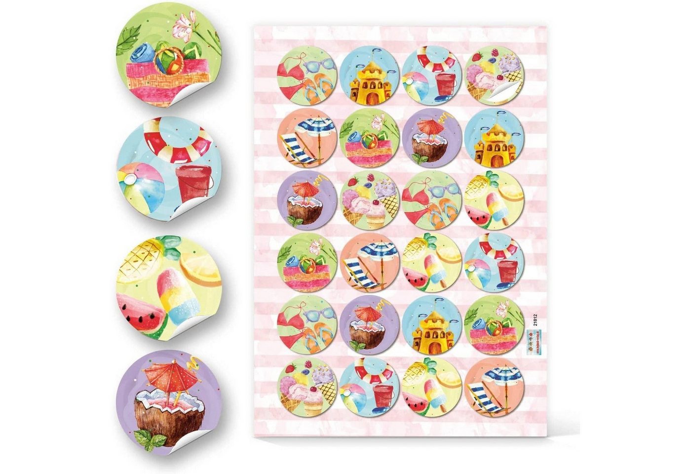 Logbuch-Verlag Aufkleber Aufkleber SET 5 x 24 bunte Sticker - Urlaub Reise maritim sommerlich Bild 2